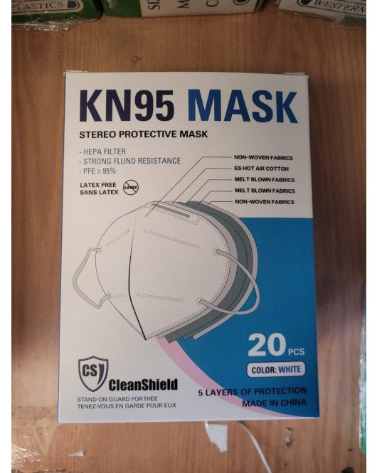 alt: Clean Shield KN95 Face Masks - Pack of 20