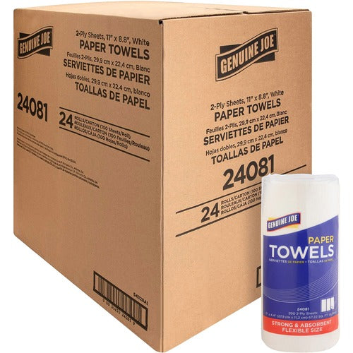 alt: Genuine Joe 2-ply Household Roll Paper Towels - Pack of 24