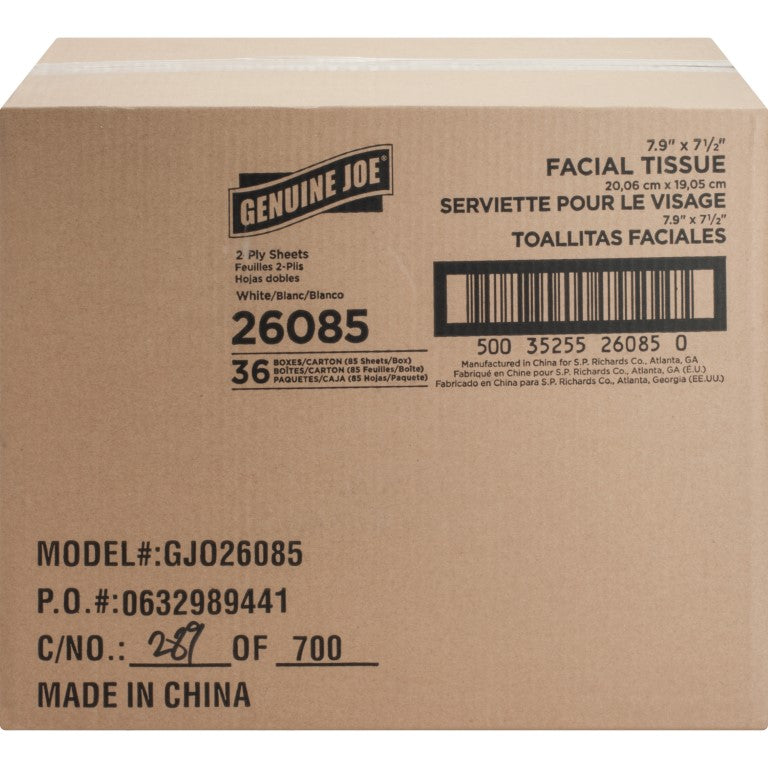 alt: Genuine Joe Cube Box Facial Tissue