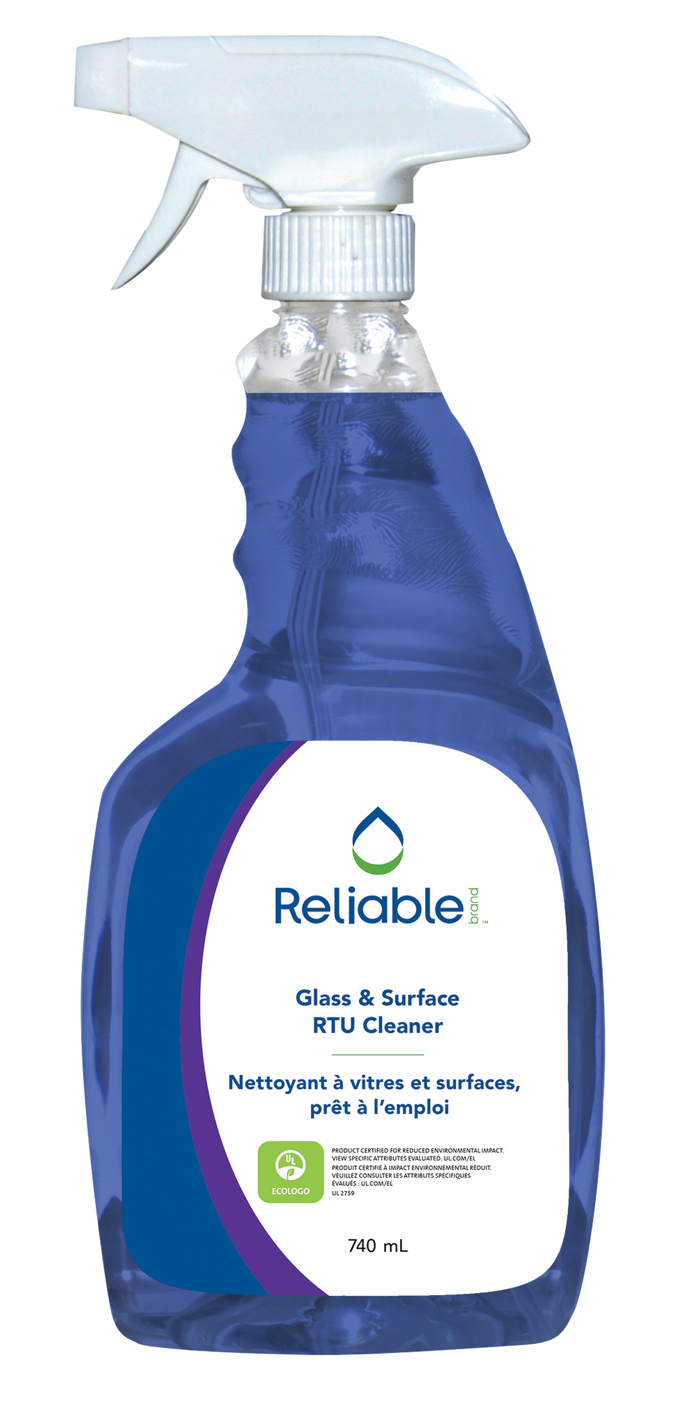 alt: RELIABLE V03369 GLASS & SURFACE CLEANER RTU - 740 ml